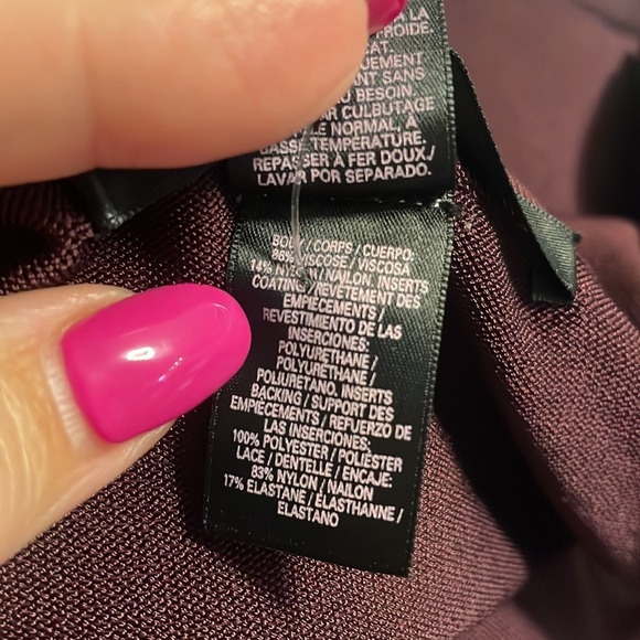 Victoria Secret midweight bodycon mini dress / faux leather / lace accents Med - Picture 11 of 13